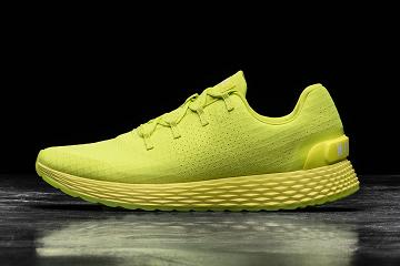 Men's Nobull Neon Lime Ripstop Running Shoes Yellow | SG P2120J